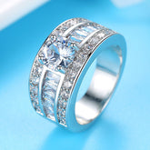Elegant Geometrisk Ring med Zirkoner – Koreansk Design i Kobber med Luksusfinish HEYHEY Worldwide Dropshipping Store